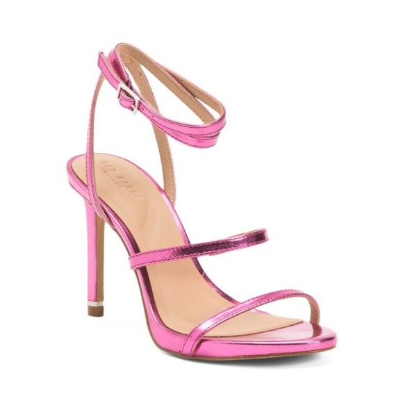 Ted Baker Ankle Leather Sandal Sandals Open Toe Pink Metallic 6.5 US New In Box - Picture 1 of 3